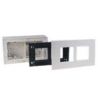 79245X45-N 79270X45-N 79255X45-N Surface Mnt Plastic Box, Frame & Plate.Two Openings 45x45mm Size.